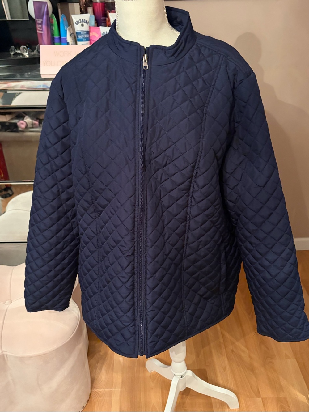 Kim Rogers Plus Size Navy Quilted Jacket Size 2X